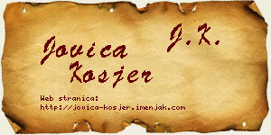 Jovica Kosjer vizit kartica